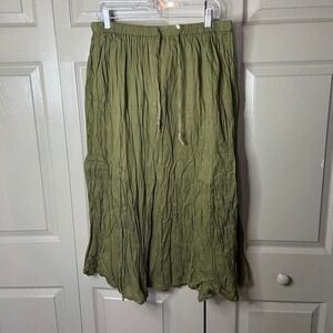 whitestag skirt  size Medium green midi flowy boho‎ indie fairy cottagecore